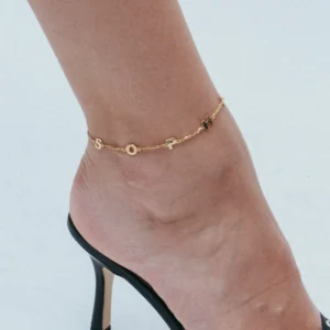 Alternative view of The Block Name Anklet