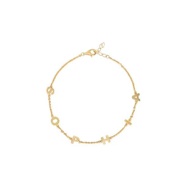 The Block Name Anklet - Gold Vermeil