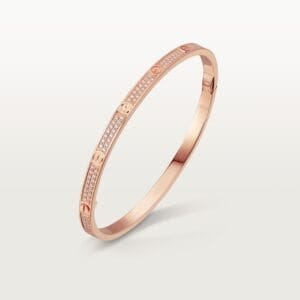 Diamonds Paved Love Bracelet, Small Model, Rose Gold - N6710717