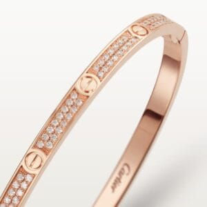 Diamonds Paved Love Bracelet, Small Model, Rose Gold - N6710717