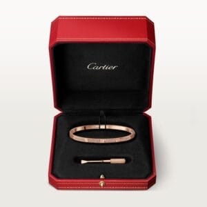 Diamonds Paved Love Bracelet, Small Model, Rose Gold - N6710717