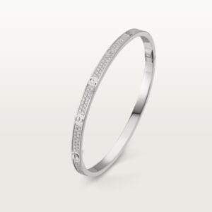 Diamonds Paved Love Bracelet, Small Model, White Gold - N6710817