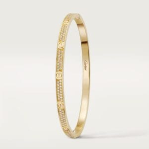Diamonds Paved Love Bracelet, Small Model, Yellow Gold - N6710617