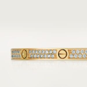 Diamonds Paved Love Bracelet, Small Model, Yellow Gold - N6710617