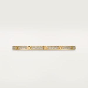 Diamonds Paved Love Bracelet, Small Model, Yellow Gold - N6710617