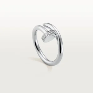 Juste Un Clou Ring Small Model, Diamond, White Gold - B4092700