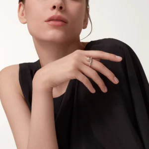 Juste Un Clou Ring Small Model, Diamond, White Gold - B4092700