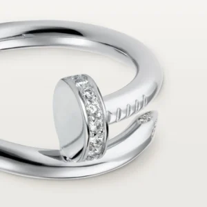 Juste Un Clou Ring Small Model, Diamond, White Gold - B4092700