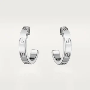 Love Earrings Small Model, White Gold - B8028900