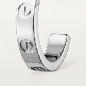 Love Earrings Small Model, White Gold - B8028900