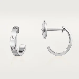 Love Earrings Small Model, White Gold - B8028900