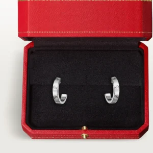 Love Earrings Small Model, White Gold - B8028900