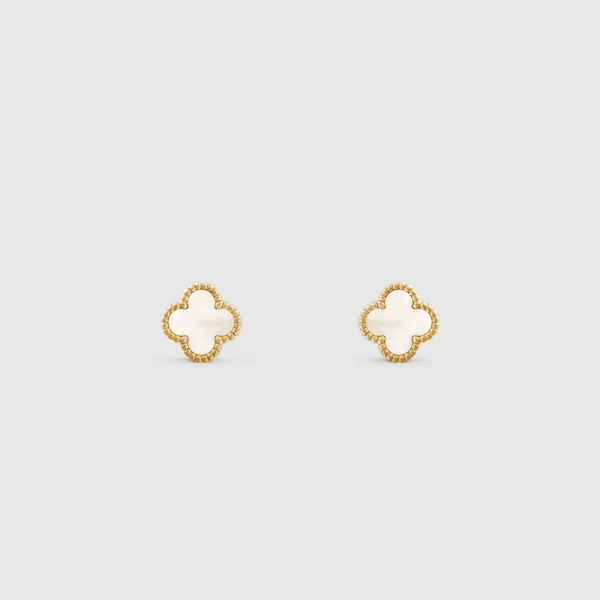 Sweet Alhambra Earstuds, Mother-of-Pearl, Yellow Gold - VCARA44800