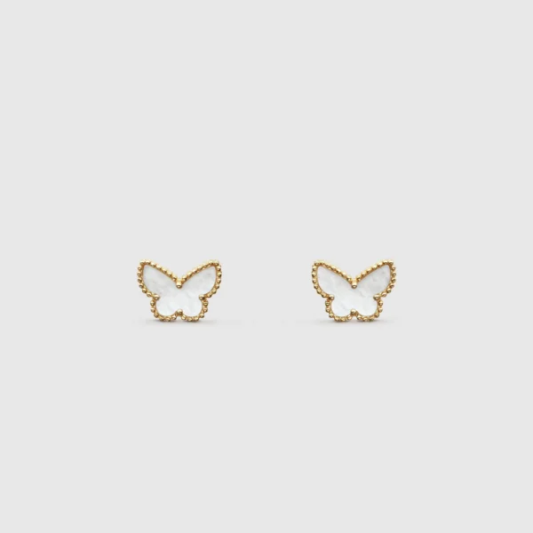 Sweet Butterflies Earstuds, Mother-of-Pearl, Yellow Gold - VCARN5JM00