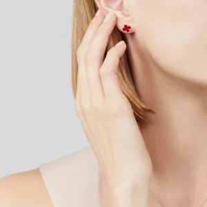 Vintage Alhambra Earrings, Carnelian, Rose Gold - VCARN6BO00