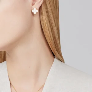 Vintage Alhambra Earrings, Mother-of-Pearl, Yellow Gold - VCARA44100