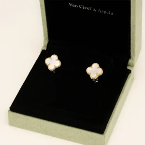 Vintage Alhambra Earrings, Mother-of-Pearl, Yellow Gold - VCARA44100