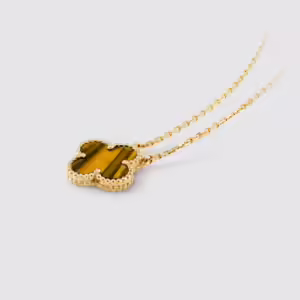Vintage Alhambra Pendant, Yellow Gold, Tiger Eye - VCARD38600