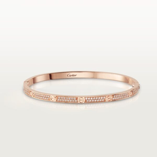 Diamonds Paved Love Bracelet, Small Model, Rose Gold - N6710717