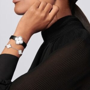 Vintage Alhambra Bracelet, 5 Motifs, Mother-of-Pearl, White Gold VCARF48400