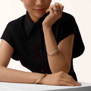 Trinity ring, classic model, paved - White Gold Filled, Rose Gold Filled and Yellow Gold Filled