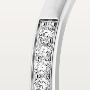 1895 wedding band, 2.6 mm width, half-paved - White Gold Filled