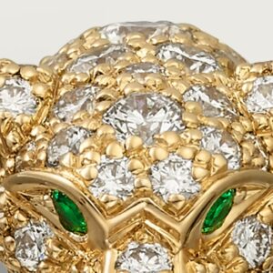 Panthère de Cartier ring, small model, half-paved - Yellow Gold Filled