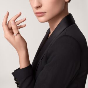 Panthère de Cartier ring, small model, half-paved - Rose Gold Filled