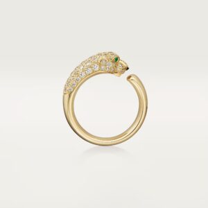 Panthère de Cartier ring, small model, half-paved - Yellow Gold Filled