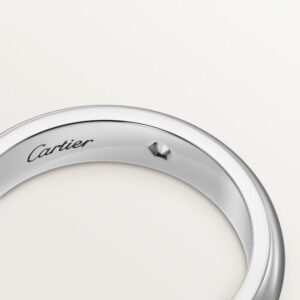 C de Cartier wedding band, 4 mm width, 1 diamond - White Gold