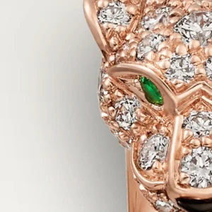 Panthère de Cartier ring, small model, half-paved - Rose Gold Filled