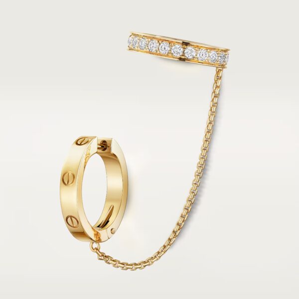LOVE single earrings, multiwear, half-paved