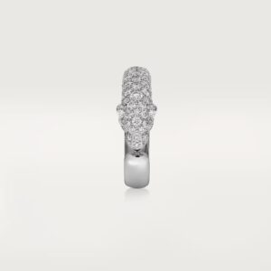 Panthère de Cartier ring, small model, half-paved - White Gold Filled