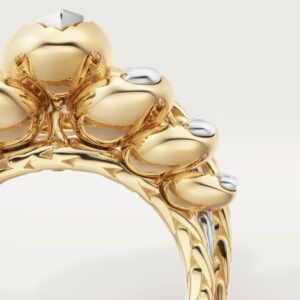 Grain de Café ring Diamonds - Yellow Gold Filled and White Gold Filled