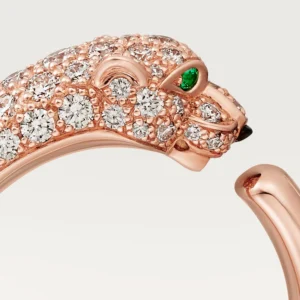 Panthère de Cartier ring, small model, half-paved - Rose Gold Filled