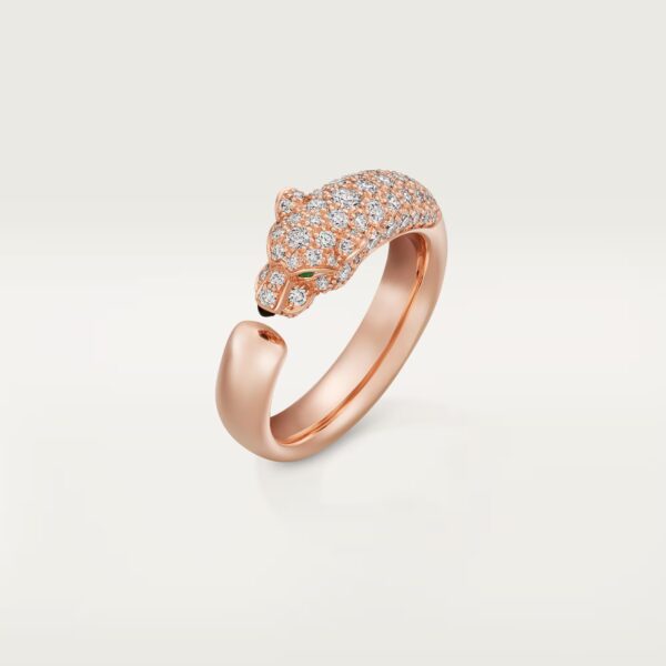 Panthère de Cartier ring, small model, half-paved - Rose Gold Filled
