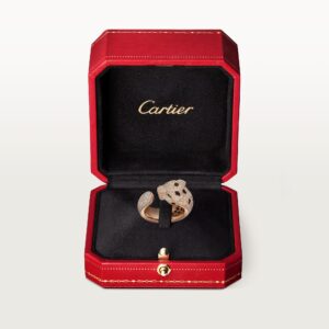 Panthère de Cartier ring, medium model, paved - Rose Gold Filled