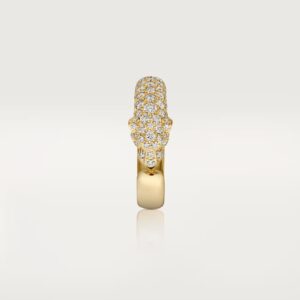 Panthère de Cartier ring, small model, half-paved - Yellow Gold Filled