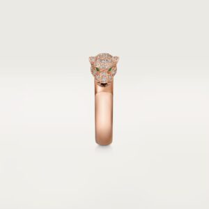 Panthère de Cartier ring, small model, half-paved - Rose Gold Filled