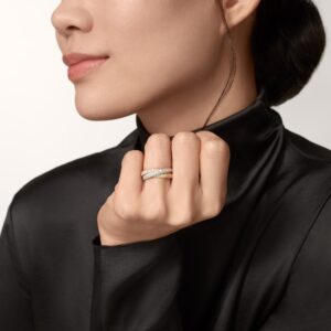 Trinity ring, classic model, paved - White Gold Filled, Rose Gold Filled and Yellow Gold Filled