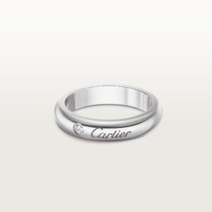 C de Cartier wedding band, 4 mm width, 1 diamond - White Gold