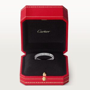 1895 wedding band, 2.6 mm width, half-paved - White Gold Filled